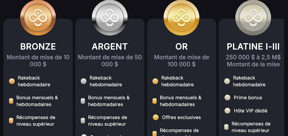 Une progression structurée avec des avantages premium pour les joueurs VIP